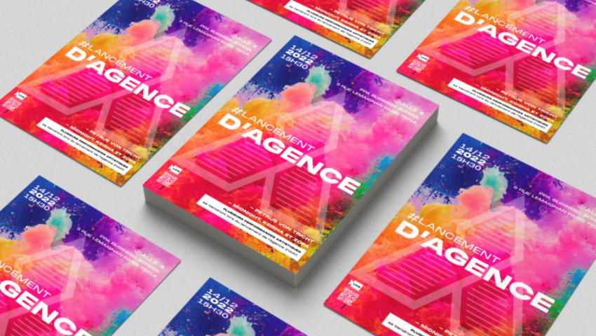 Conception du flyer pour le lancement de l'agence Zyart